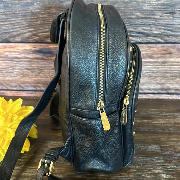MICHAEL KORS Abbey Medium Studded Black Pebbled Leather Backpack! - Picture 4 of 9